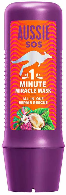Aussie Hair Aussie Sos 1 Minute Miracle Repair Rescue Mask, 250 ml