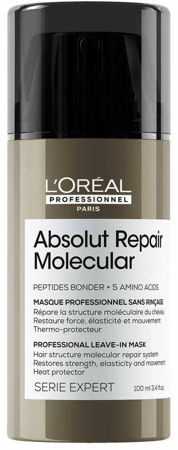 L'oreal Professionnel Absolut Repair Molecular Mascarilla Profesional Reparadora Sin Aclarado Para Cabello Dañado, 100 ml