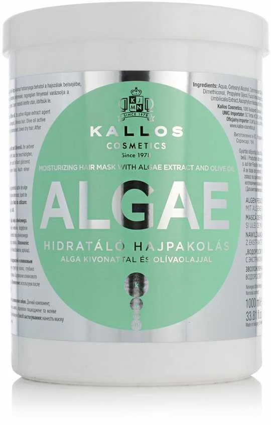 Drėkinanti kaukė sausiems plaukams Kallos ALGAE Moisturizing Mask 1000ml