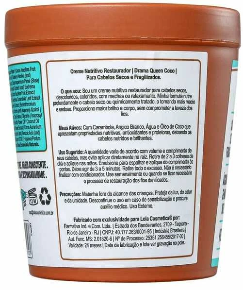 Lola Cosmetics Drama Queen Coco Mascarilla Restauradora, 230 g