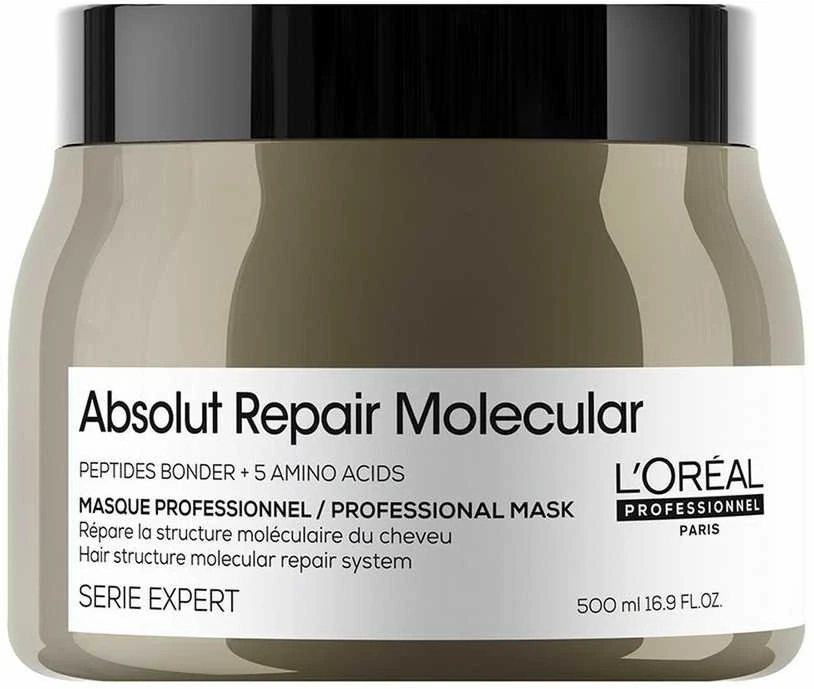 L'Oreal ABSOLUT REPAIR MOLECULAR profesionali nenuplaunama atkuriamoji pažeistų plaukų kaukė 500 ml