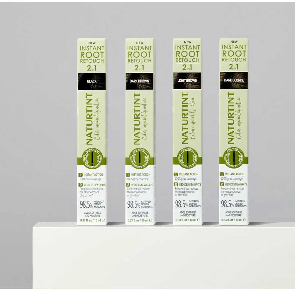 Naturtint Instant Root Retouch Laikinas žilų plaukų retušavimas 2 in 1 Juodas, 10 ml