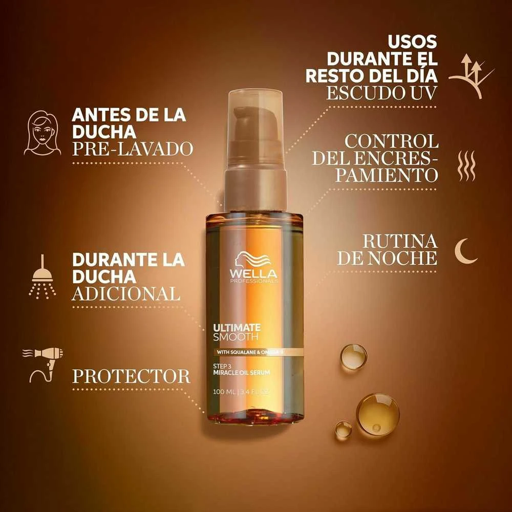 Wella Professionals Ultimate Smooth Miracle Oil Serum Aliejinis serumas skvalanu ir omega-9, 30 ml