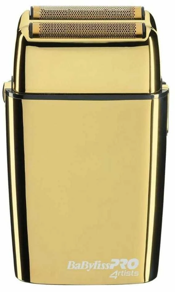 Barzdaskutė Mobili įkraunama plaukų skutimo mašinėlė BaByliss PRO Double Foil Metal Shaver Gold FXFS2GE, aukso spalvos