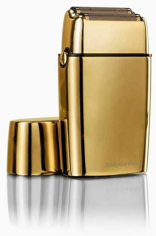 Barzdaskutė Mobili įkraunama plaukų skutimo mašinėlė BaByliss PRO Double Foil Metal Shaver Gold FXFS2GE, aukso spalvos