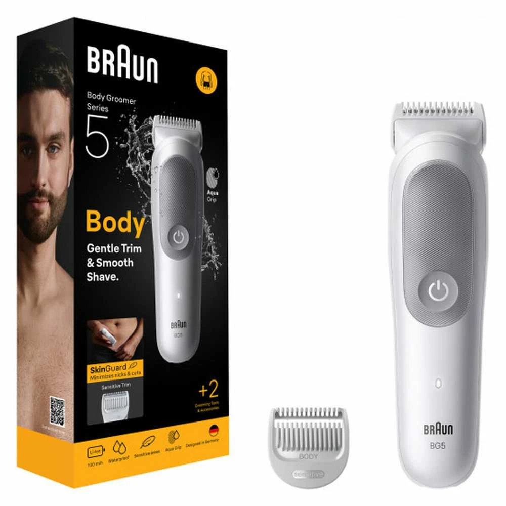 Braun kūno kirpimo įrankis 5 serija + 2 priežiūros įrankiai – pilkas