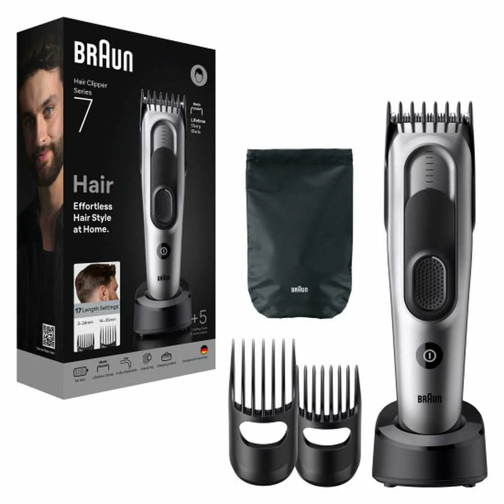 Braun plaukų kirpimo mašinėlė 7 serija, +5 formavimo įrankiai, HC7590 - pilka