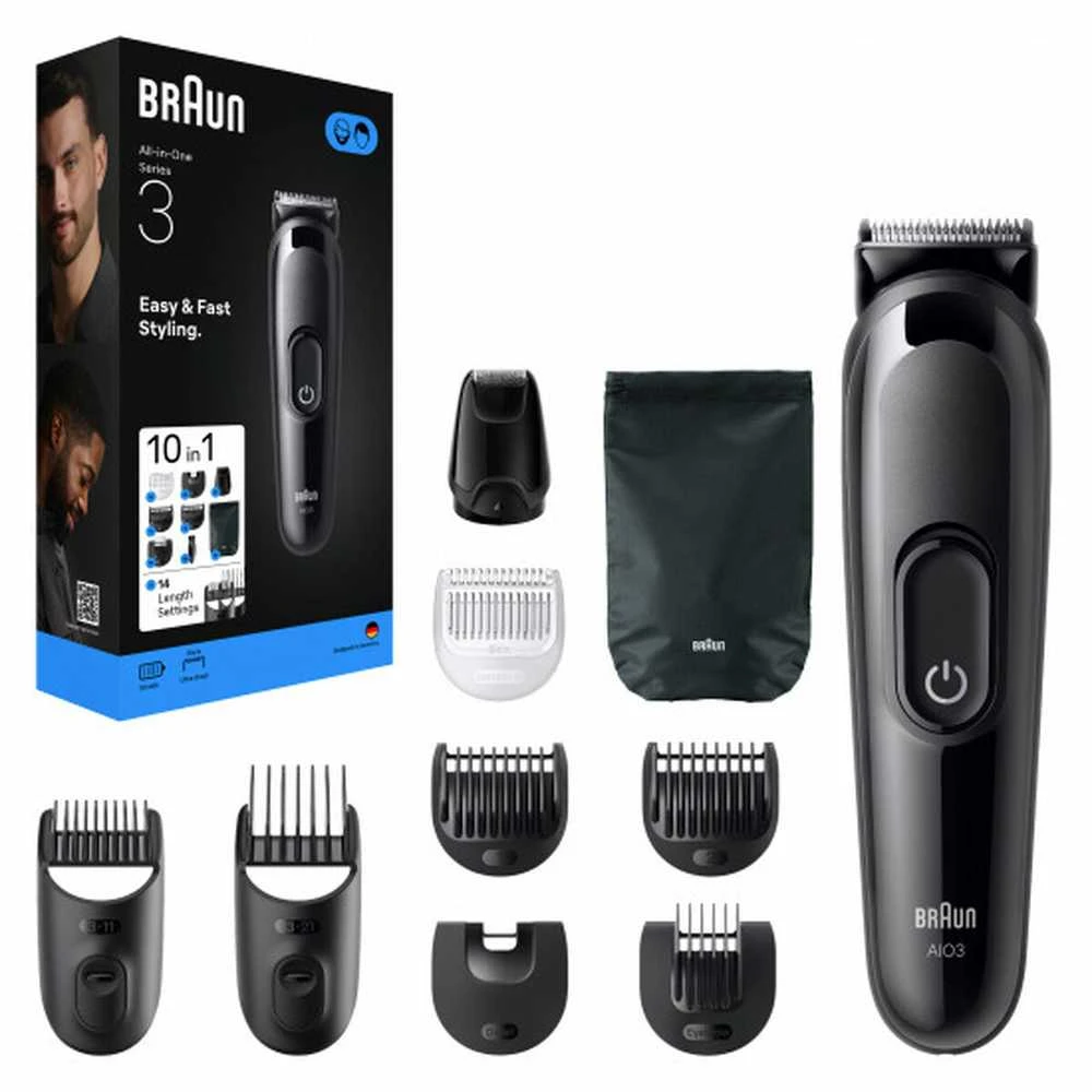 Barzdaskutė Lean Cars Braun All-in-One Series 3 skustuvas, AIO3560, juodas