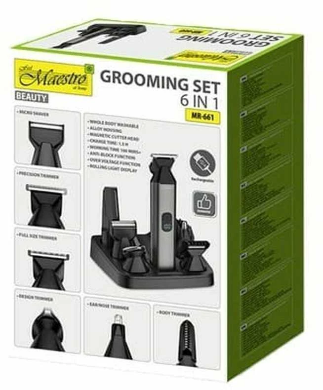 Maestro MR-661 6-in-1 Haircutting Set Juodas