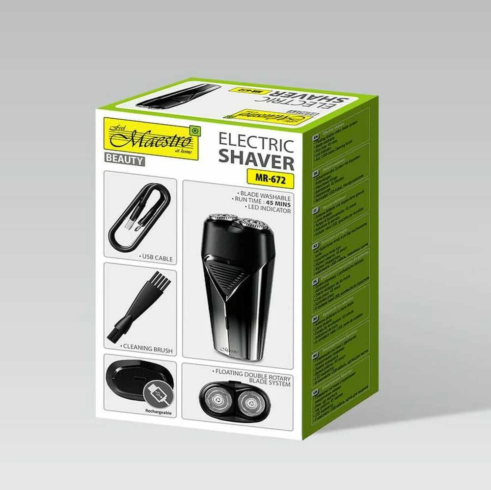 Barzdaskutė MAESTRO MR-672 USB elektrinis skustuvas