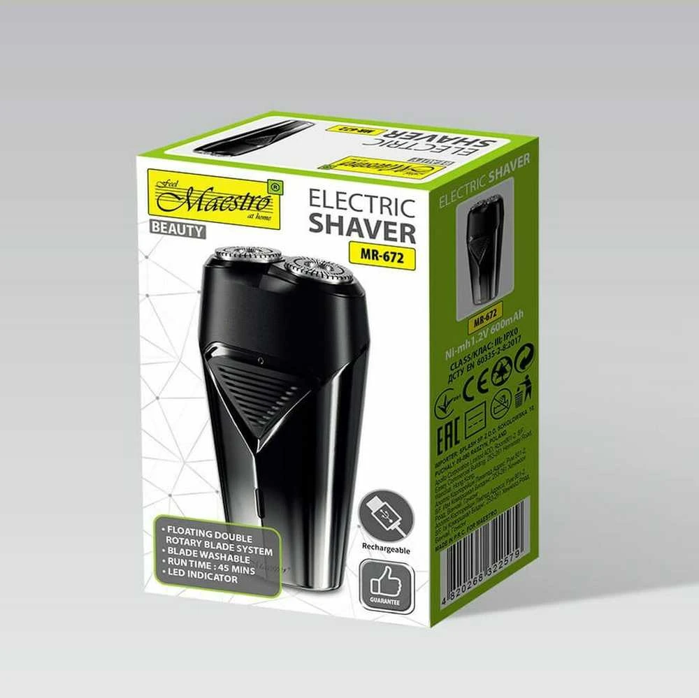 Barzdaskutė MAESTRO MR-672 USB elektrinis skustuvas