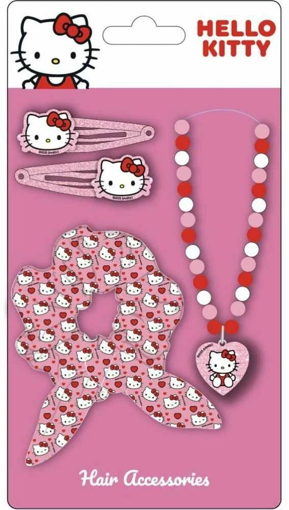 Plaukų papuošalai Hello Kitty Rožinė 4 Dalys