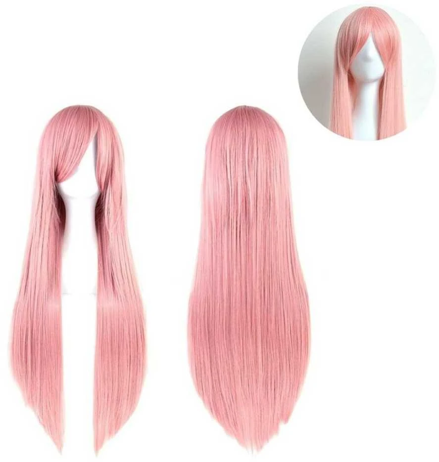 Perukas BQ3D, 80 cm, rožinis, cosplay