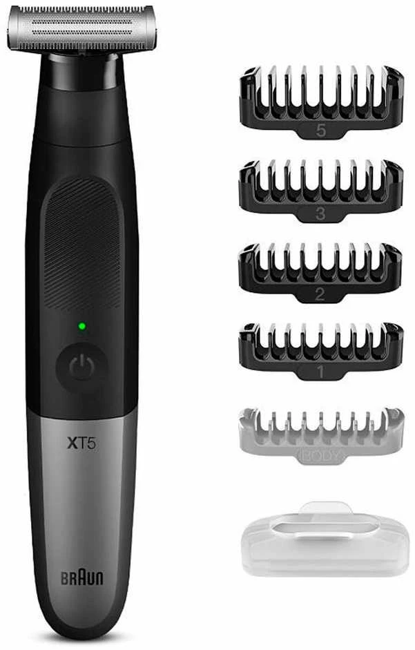 Barzdaskutė „Braun“ – „All-in-One“ serija XT5, +7 formavimo įrankiai, 4D „Flex“ peiliukas, formavimas ir skutimas, XT5100, pilka