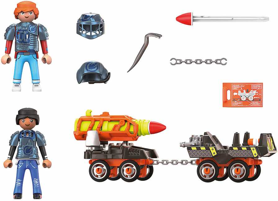 Playmobil Dino Rise 70929 Dino Mine Vežimėlis su rakietą