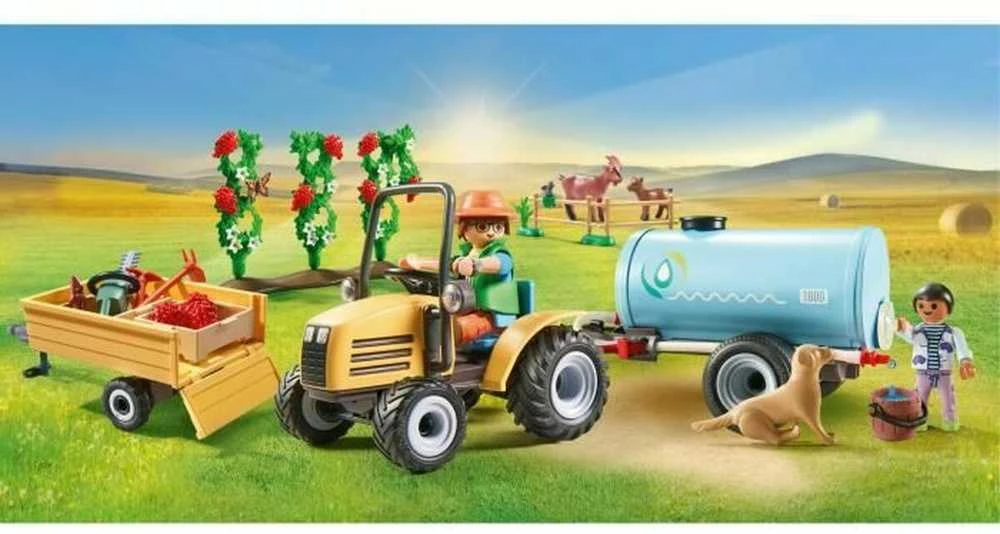 Playmobil Country 71442 Traktorius su priekaba ir vandens baku