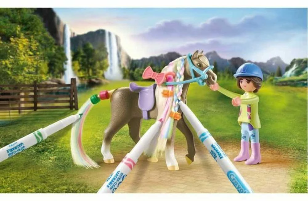 „Playmobil“ krioklio žirgai, 71640, kūrybinis rinkinys su žirgu ir žymekliais