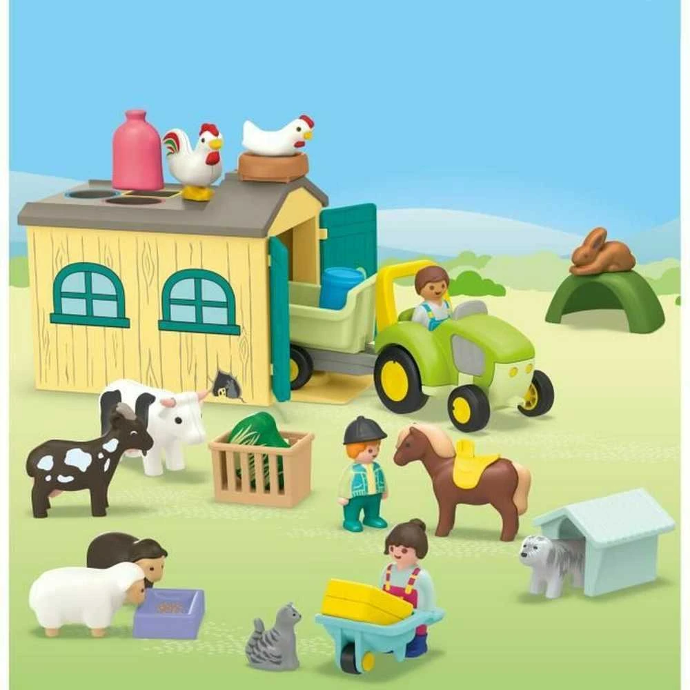 Figūrėlė Playmobil Rinkinys su figurkami Junior 71656 Nuotykiai ūkyje su traktoriumi, priekaba ir gyvūnais