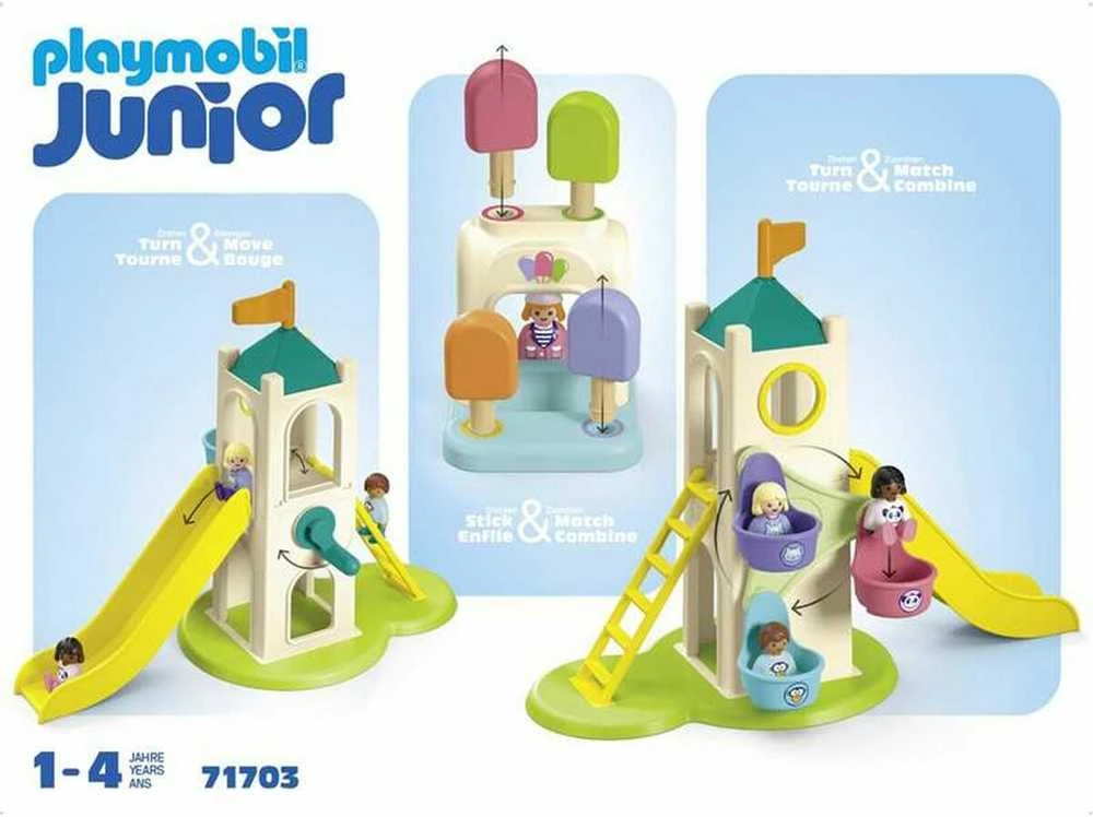 Playmobil Rinkinys su figurkami Junior 71703 Muzikinis centras przygód i budka su lodami Playmobil