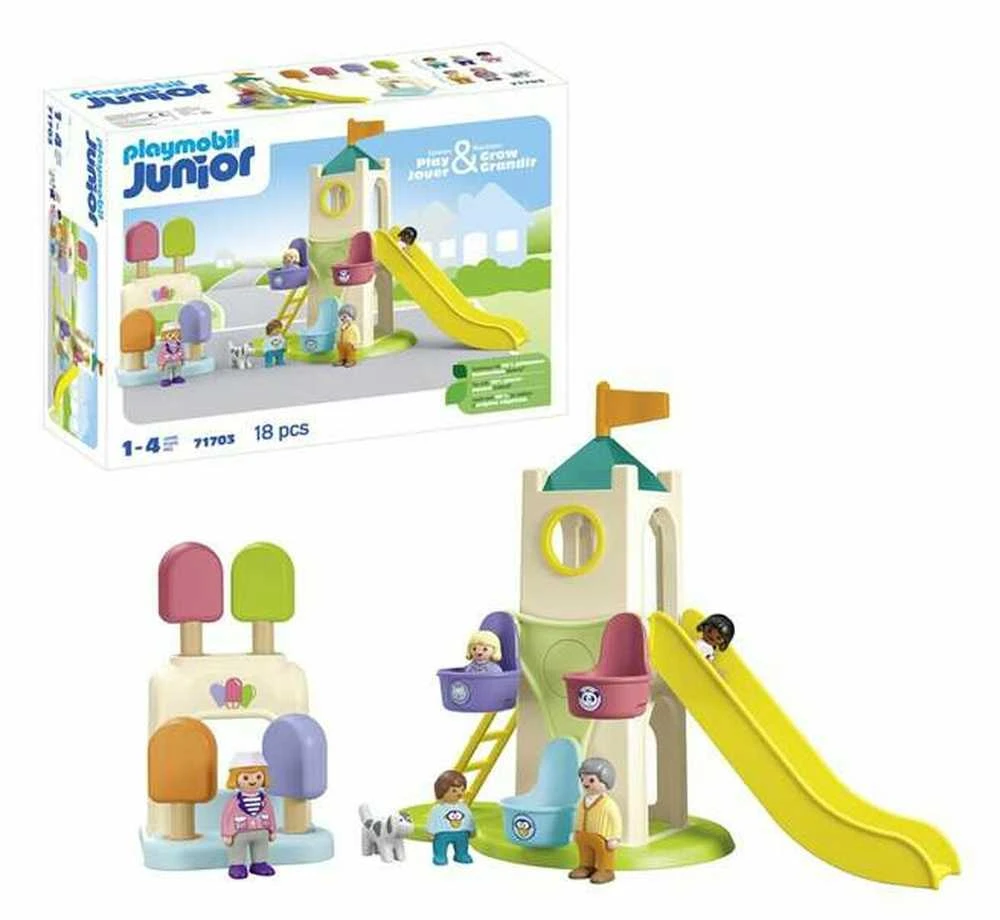 Playmobil Rinkinys su figurkami Junior 71703 Muzikinis centras przygód i budka su lodami Playmobil