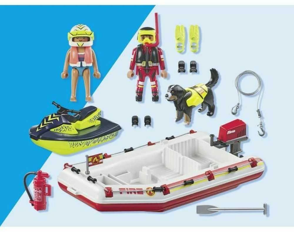 PLAYMOBIL ACTION HEROES Ugniagesių laivas su vandens motociklu 71464