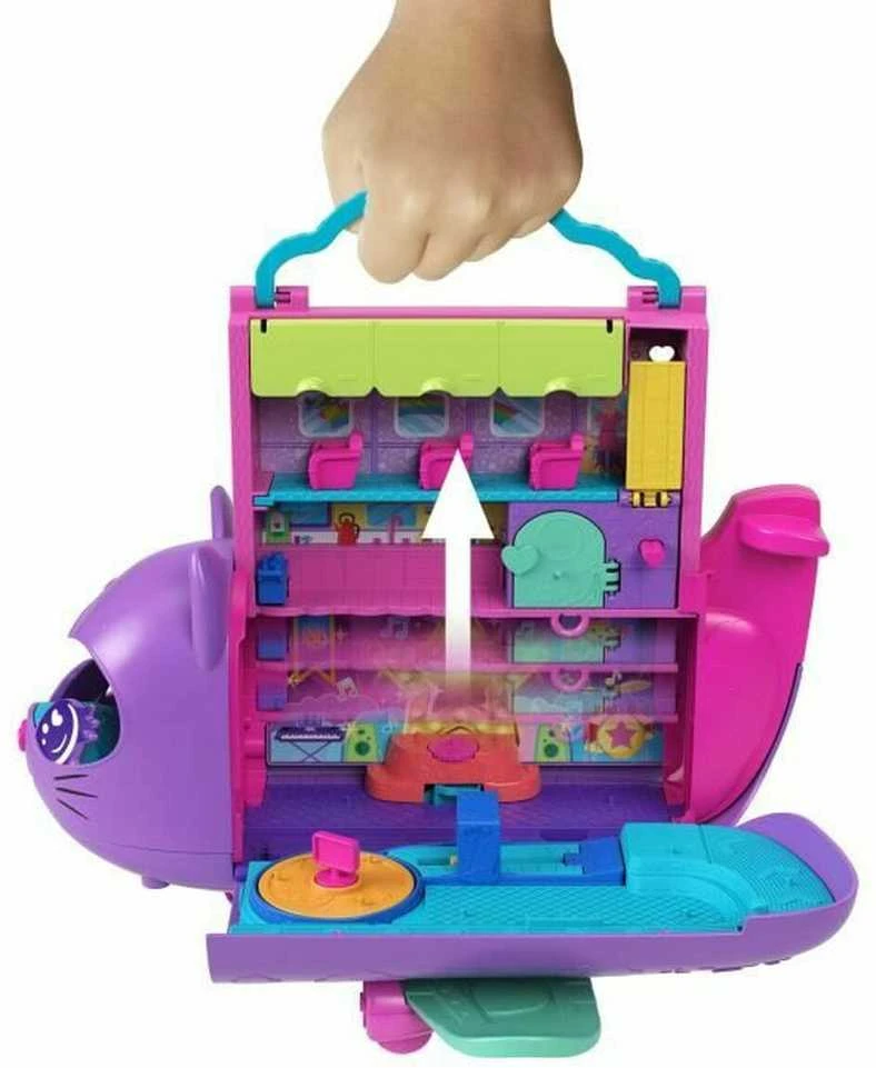 Mattel POLLY POCKET katinėlio lėktuvo žaidimų rinkinys (HWP19)