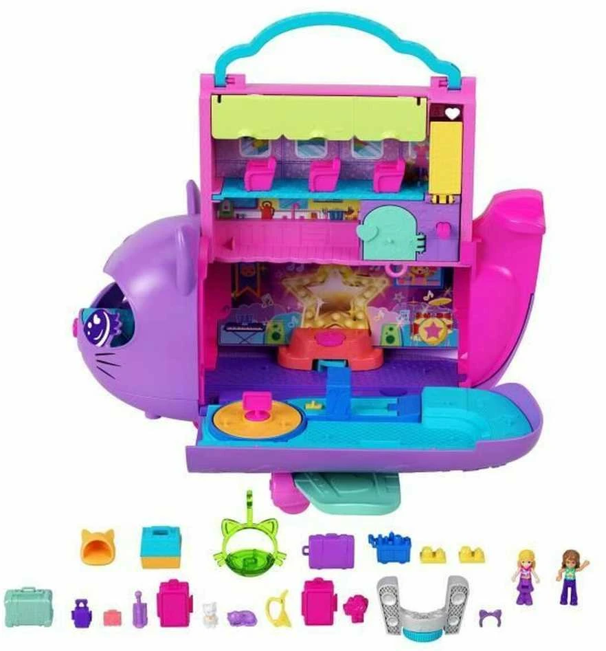 Mattel POLLY POCKET katinėlio lėktuvo žaidimų rinkinys (HWP19)