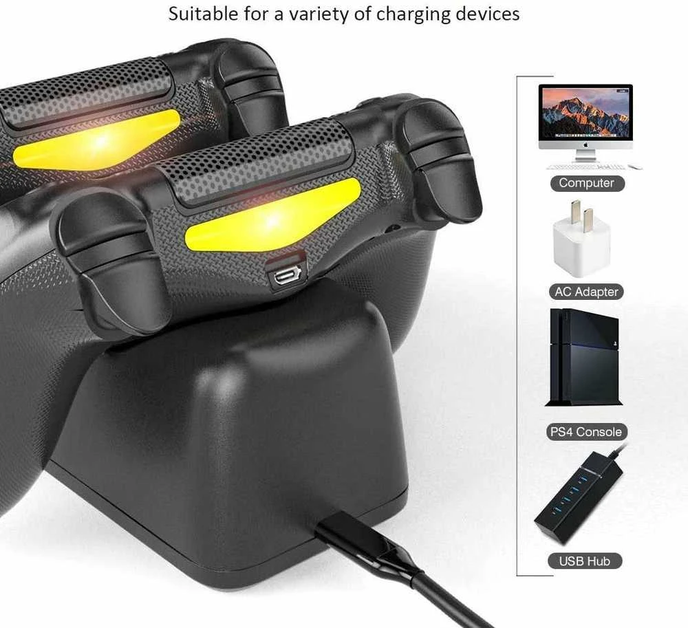 Įkrovimo stotelė PS4 valdikliams, 2 lizdai, LCD ekranas