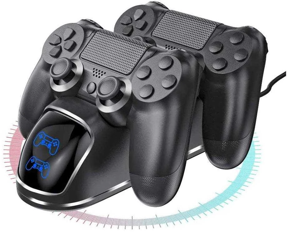 Įkrovimo stotelė PS4 valdikliams, 2 lizdai, LCD ekranas