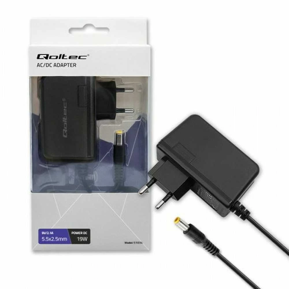 QOLTEC 51034 Prijunkite maitinimo šaltinį 19W 9V 2.1A 5.5x2.5