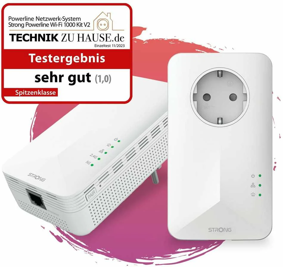 Adapteris powerline Strong Adapteris PLC STRONG POWERL1000DUOWIFIEUV2 Baltas (2 vnt.)