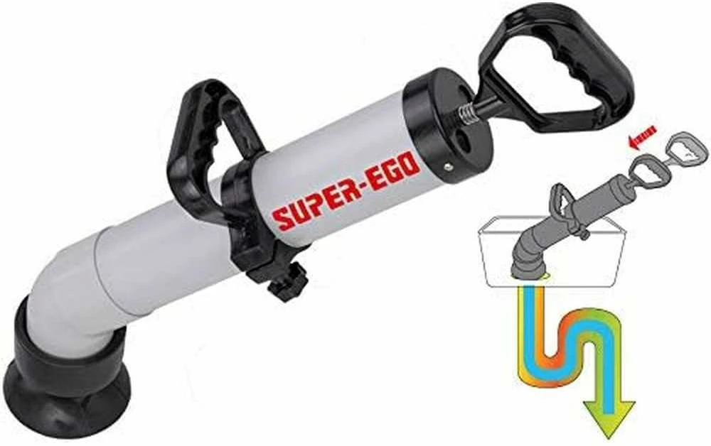 Sustiprinta valymo pompa Super Ego, su 2 adapteriais (1,3 l; Ø 20 - 100 mm)