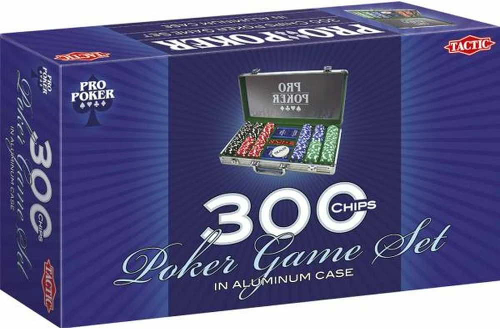 GOODS+GADGETS pokerio rinkinys su lagaminu, 300 žetonų, komplektas su kortomis, kauliukais ir krupjė mygtuku, juodas