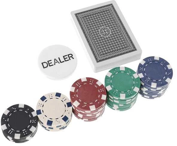 Pokerio žetonų rinkinys lagaminėlyje Malatec, 300 žetonų.