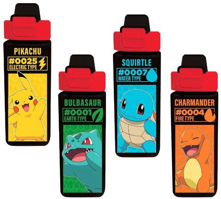 Kids Euroswan - Akcesoria licencyjne Kids Euroswan Vaikiškas vandens buteliukas „Euroswan Square“, 500 ml, PP, „Pokemon“, PK00020, mišrus