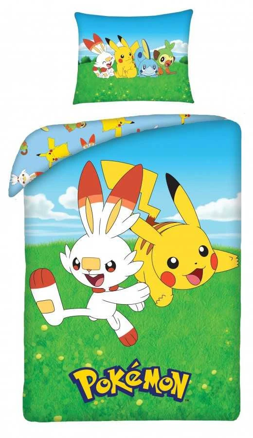 Pokemon patalynė 140 x 200 cm ir pagalvės užvalkalas 70 x 90 cm