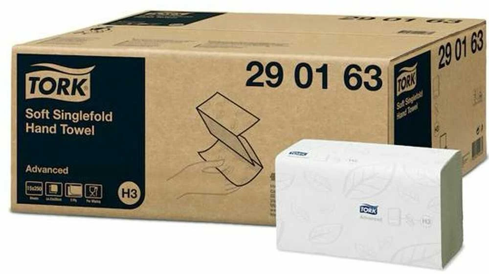 Popieriniai rankšluosčiai TORK Advanced ZZ Fold H3, 2 sl., 250 servetėlių, 24.8 x 23 cm, balta sp.