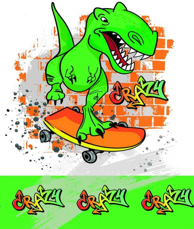 Popierinė staltiesė „Dinozauras Crazy“, 120x180 cm
