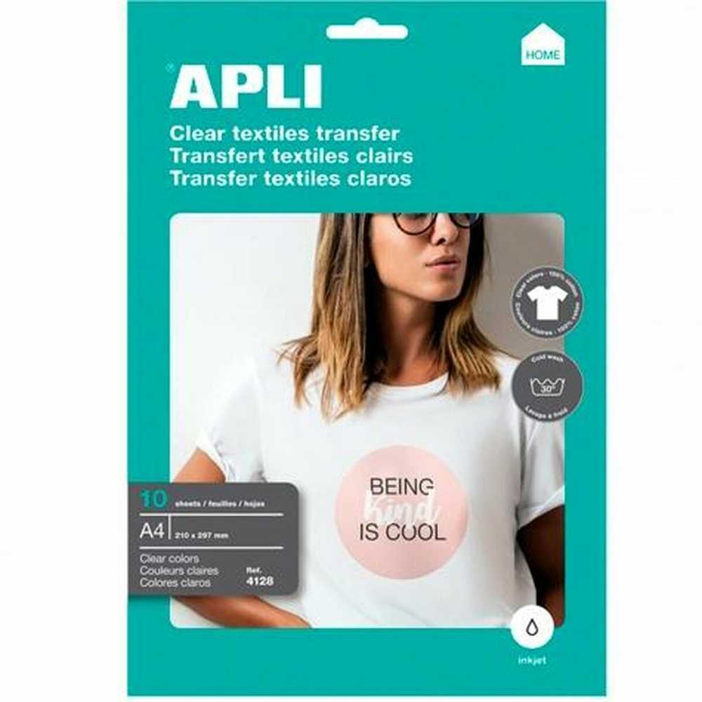 Apli Transferinis popierius šviesiems marškinėliams A4, Ref 4128 [10 lapų]