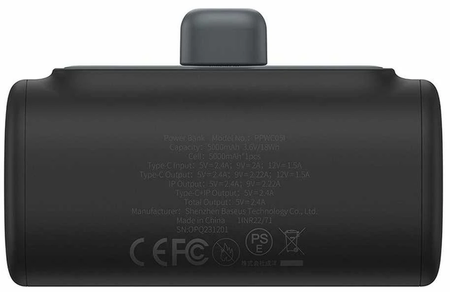 Powerbank OS-Baseus Compact IP 5000mAh 20W (juoda)