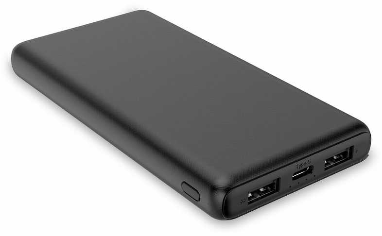 Contact Powebank 10000mAh 10W+cable USB-A USB-C Juodas