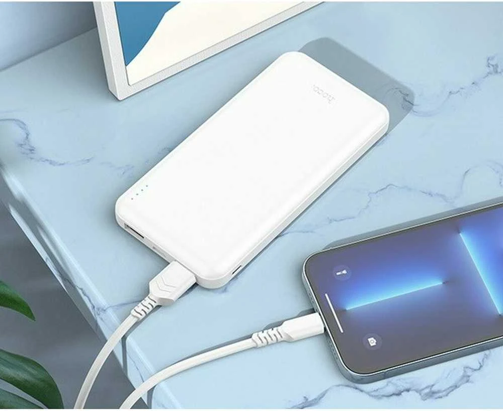 Powerbank Hoco 10000 mAh 2.1A J100 baltas