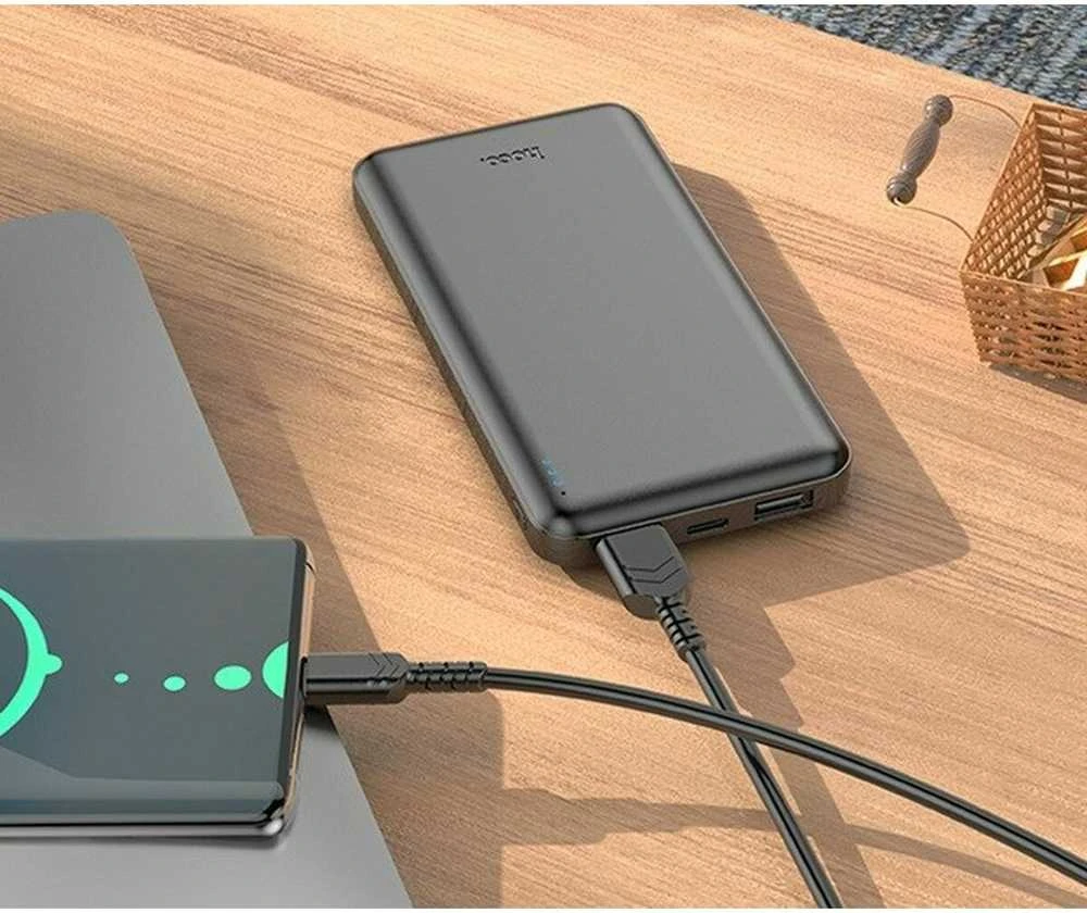 Powerbank Hoco 10000 mAh 2,1A J100 juodas