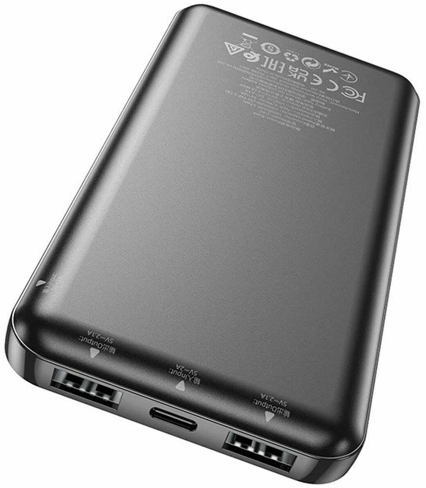 Powerbank Hoco 10000 mAh 2,1A J100 juodas