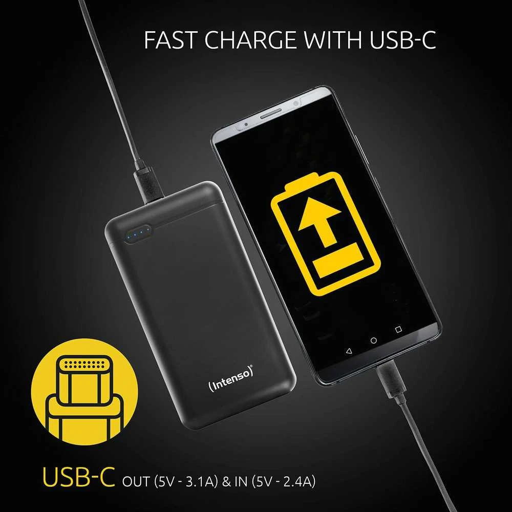 Intenso Powerbank XS20000 juoda 20000 mAh įsk. USB nuo A iki C tipo
