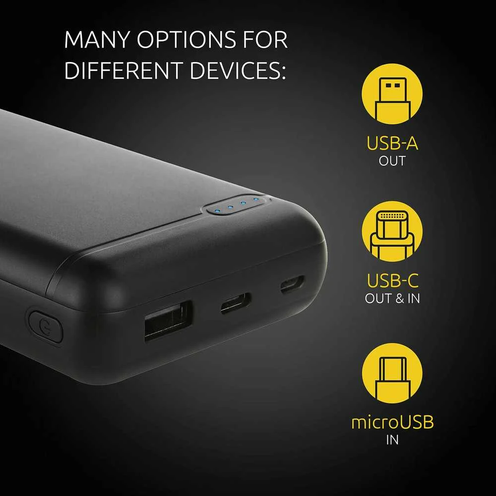 Intenso Powerbank XS20000 juoda 20000 mAh įsk. USB nuo A iki C tipo