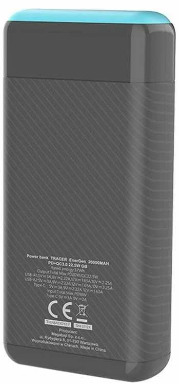 Tracer EnerGen 20000 mAh Juodas, Mėlyna