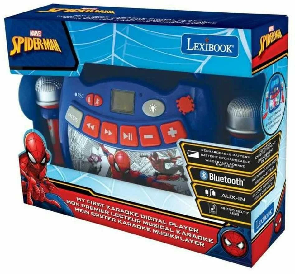 Lexibook - SpiderMan Portable Digital Music Player with 2 Mics and Lights (MP320SPZ)