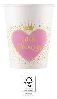 Princesės mažosios princesės popieriniai puodeliai, 8 vnt., 200 ml, FSC