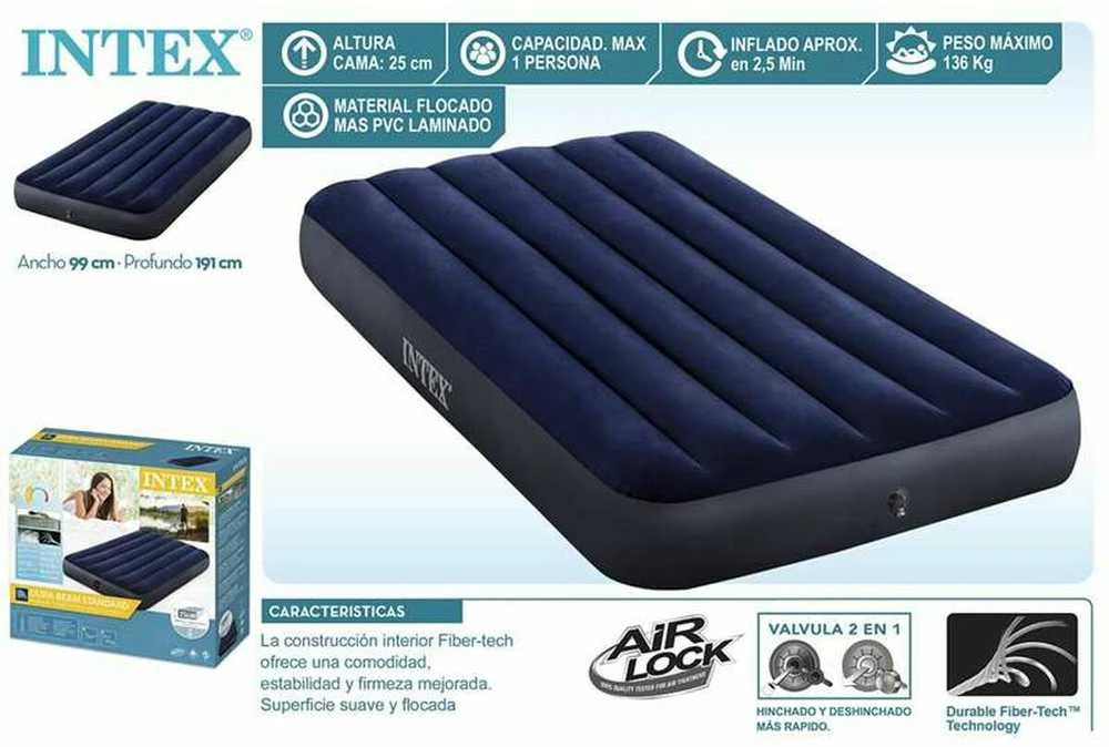 Pripučiamas čiužinys INTEX Classic Downy 191x99x25cm